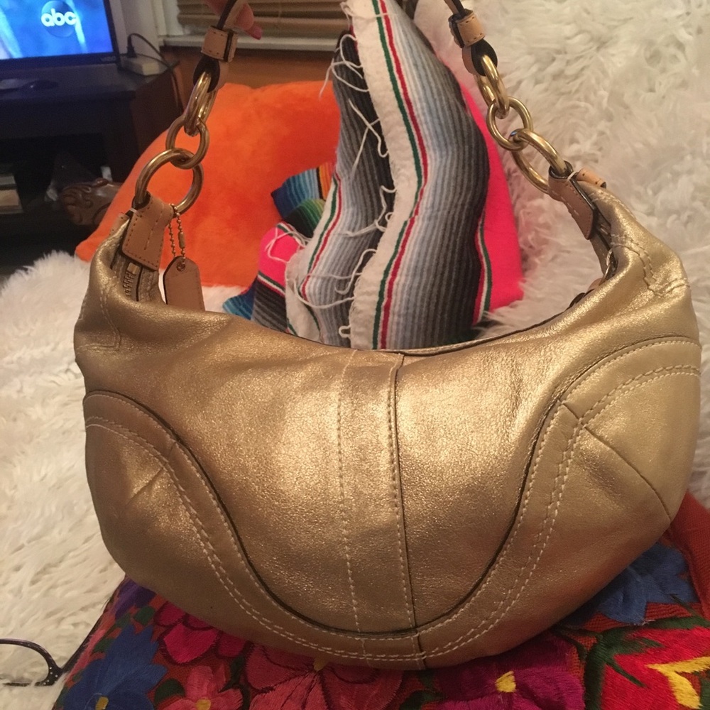 Coach metallic gold Satchel! - Picture 7 of 8